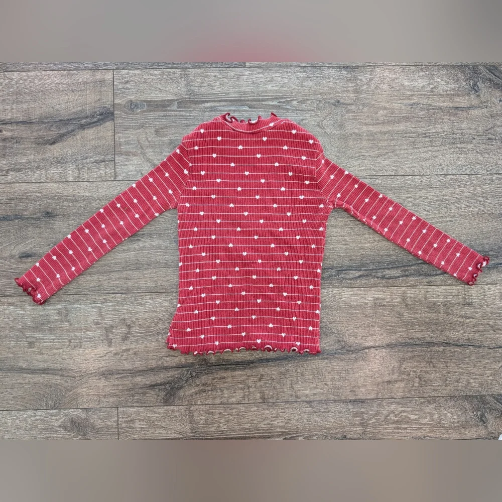 Old Navy 5T Girls Red Heart Valentine's Day Top Long Sleeve Shirt